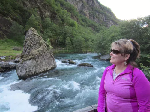Woman Taking Photograph Oslo Fjord